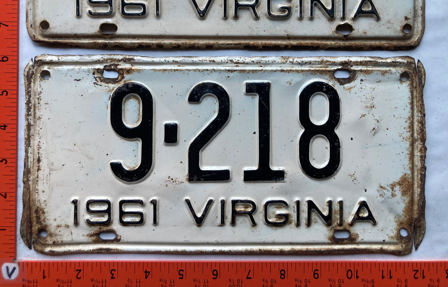 1961 Virginia #9-218 Passenger License Plate (Pair)