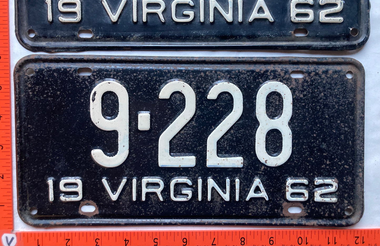 1962 Virginia #9-228 Passenger License Plate (Pair)