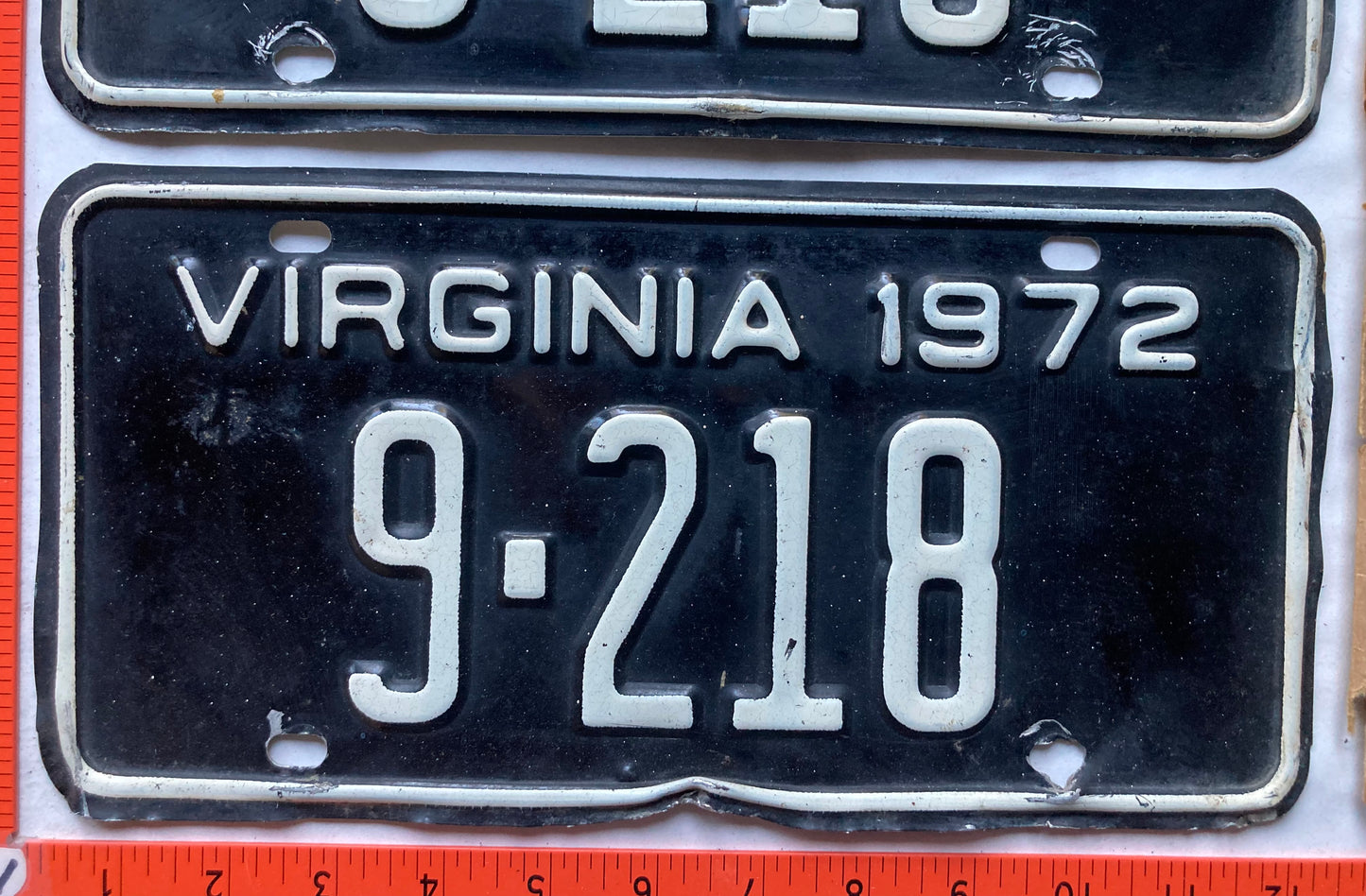 1972 Virginia #9-218 Passenger License Plate (Pair)