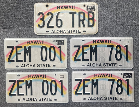 Group of 5 Hawaii Passenger Licenses Plate (Crafter)