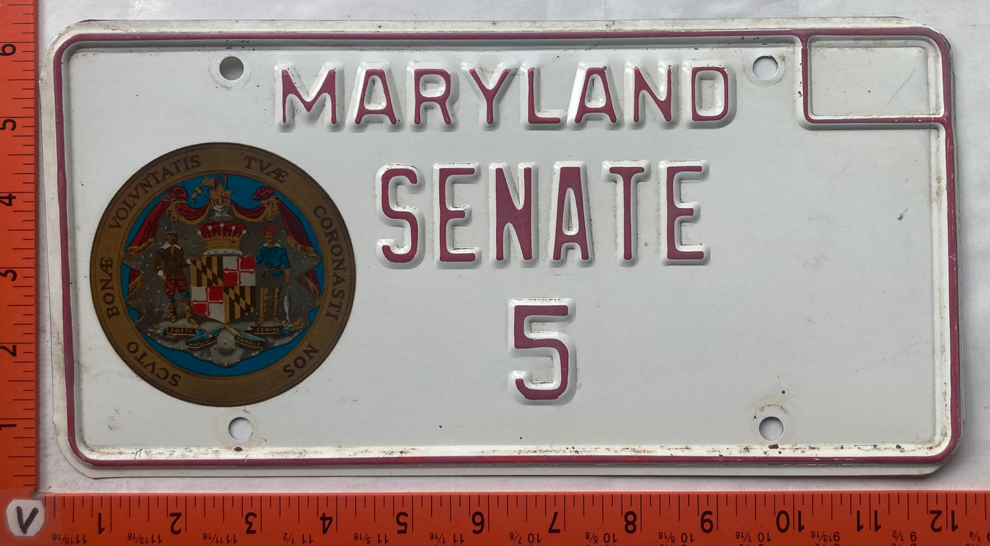 1976 Maryland #5 Senate License Plate