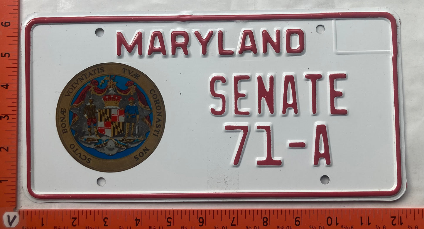 1976 Maryland #71-A Senate License Plate