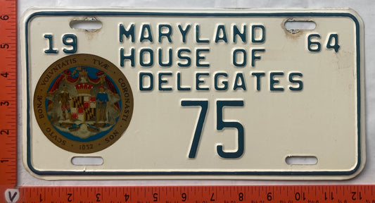 1964 Maryland #75 House of Delegates License Plate