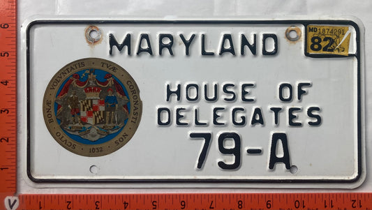 1982 Maryland #79-A House of Delegates License Plate