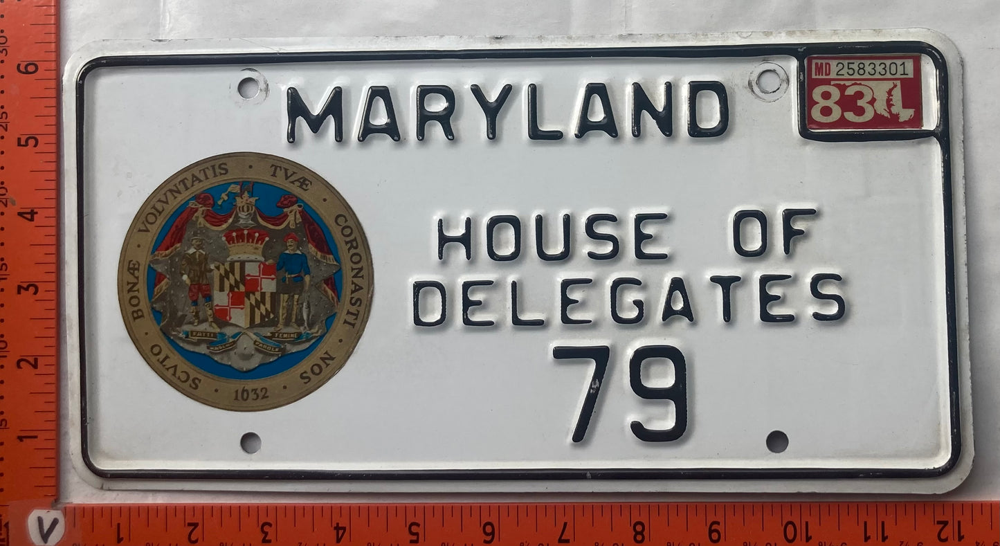 1983 Maryland #79 House of Delegates License Plate