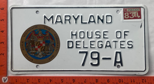 1983 Maryland #79-A House of Delegates License Plate