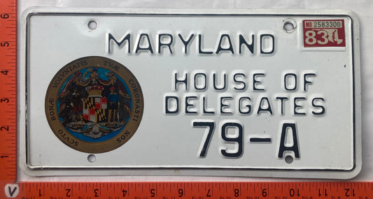 1983 Maryland #79-A House of Delegates License Plate