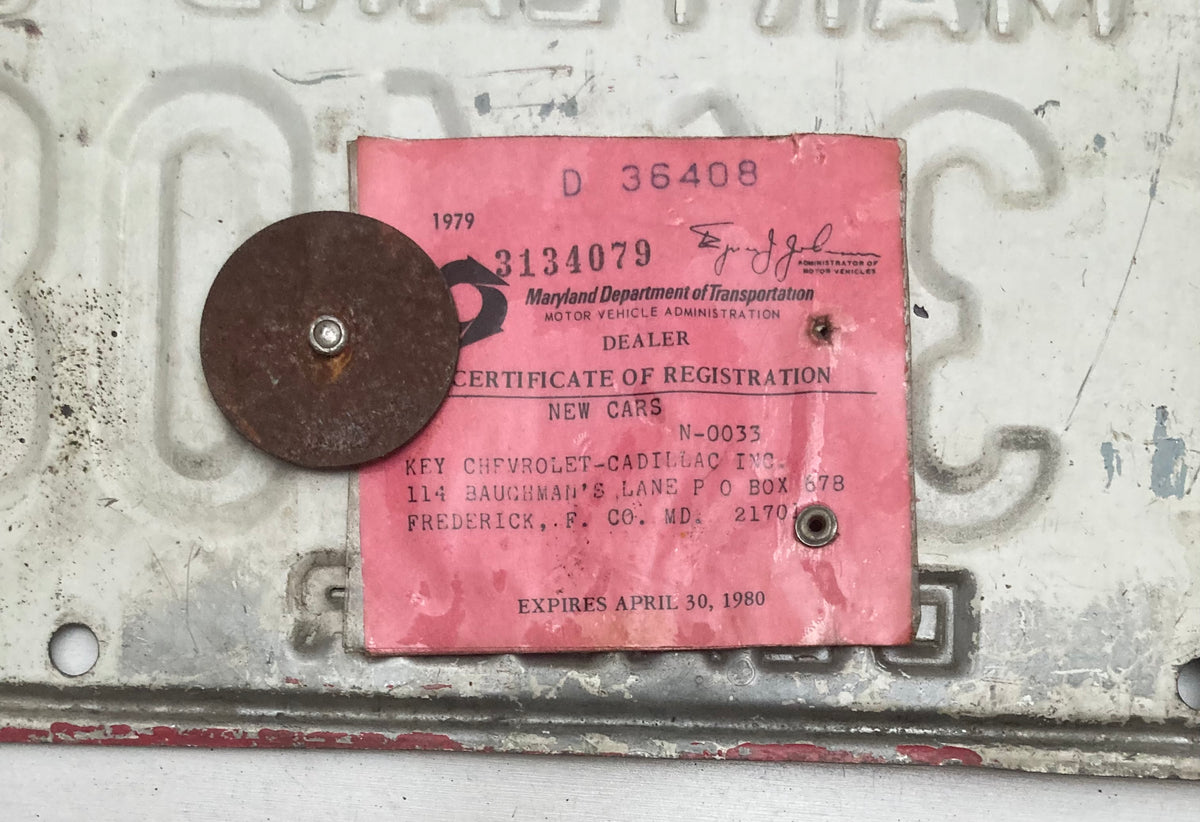1980 Maryland #D 36408 Dealer License Plate