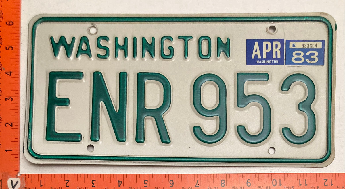 1983 Washington #ENR 953 Passenger License Plate