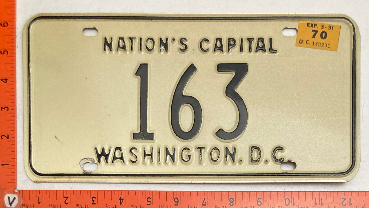 1970 Washington, DC #163 Passenger License Plate