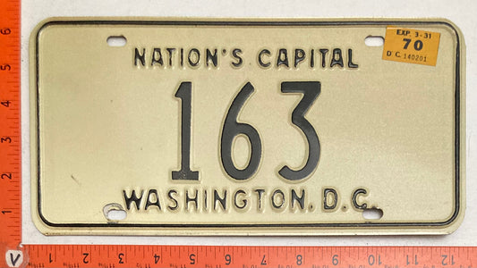 1970 Washington, DC #163 Passenger License Plate