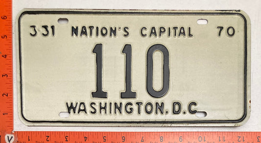 1970 Washington, DC #110 Passenger License Plate