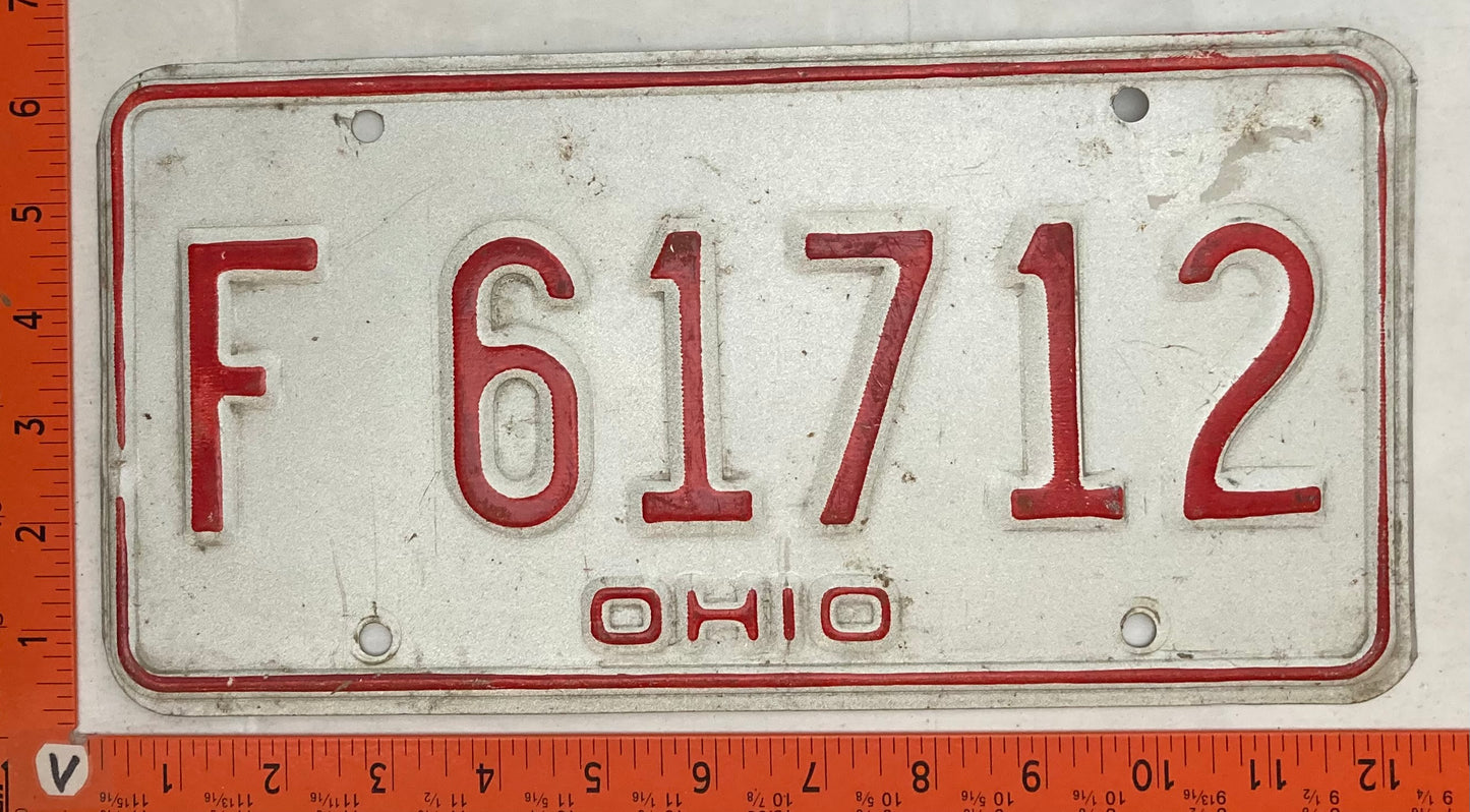 1976 Ohio #F 61712 Passenger License Plate