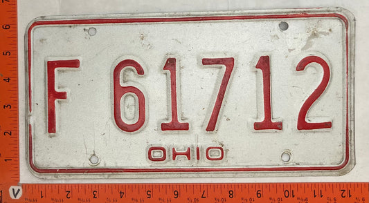 1976 Ohio #F 61712 Passenger License Plate