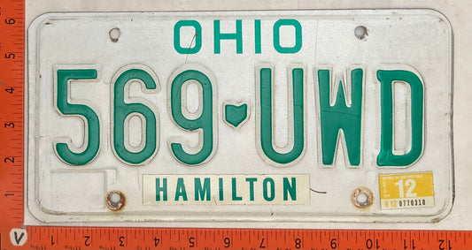 1989 Ohio #569 UWD Passenger License Plate