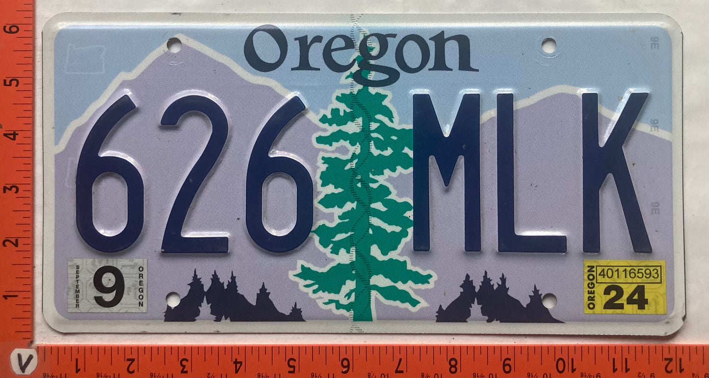 2024 Oregon #626 MLK Passenger License Plate