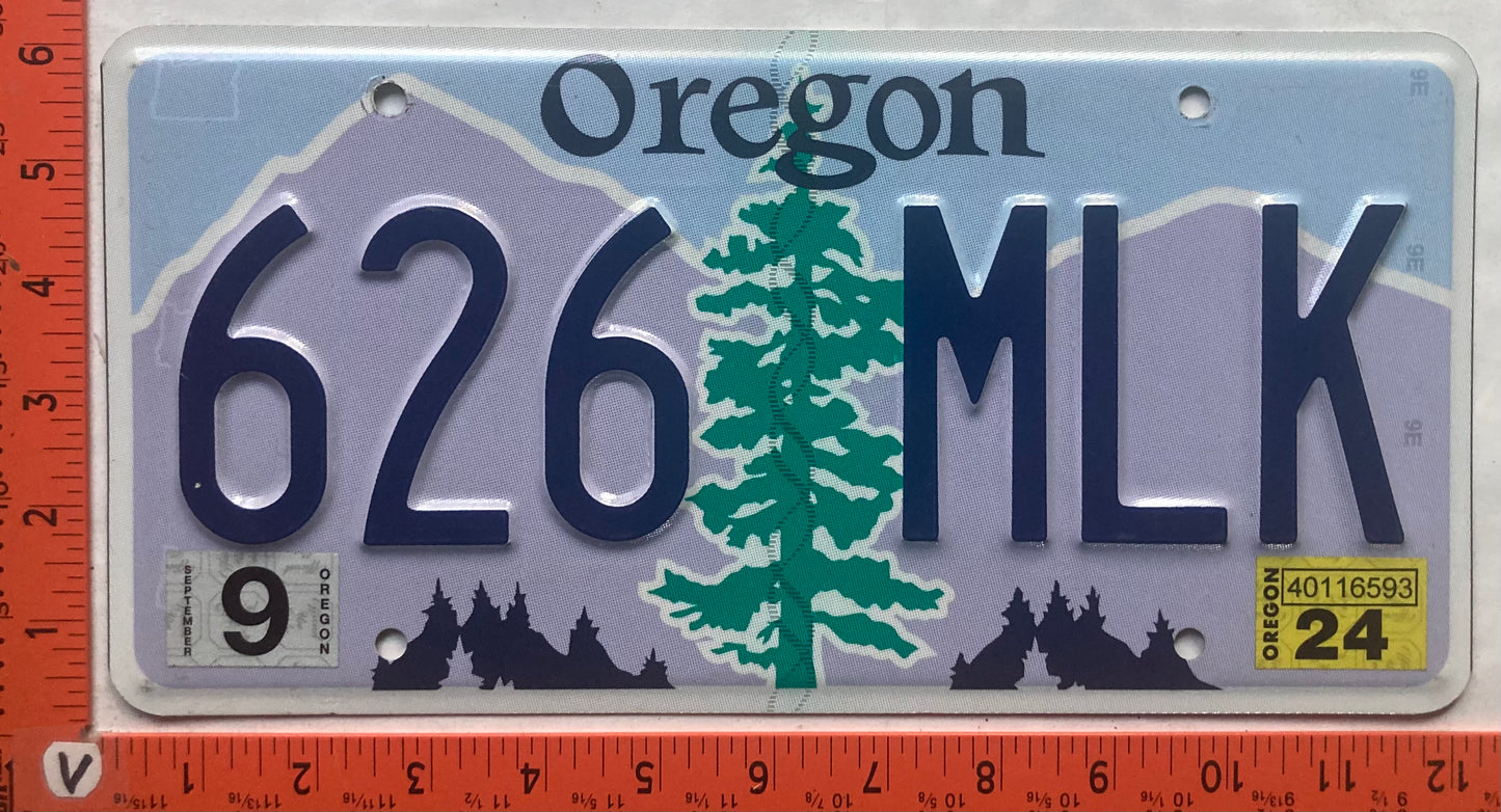 2024 Oregon #626 MLK Passenger License Plate