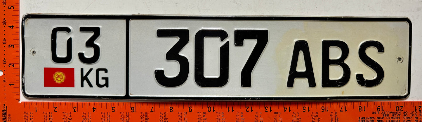 2016 series Kyrgyzstan #307 ABS Passenger License Plate