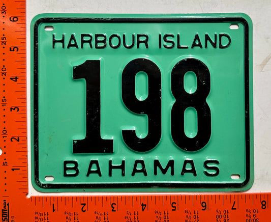 1977 Harbour Island, Bahamas #198 Motorcycle License Plate