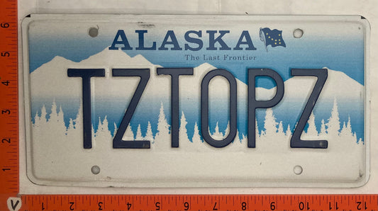 Undated Alaska #TZTOPZ Passenger License Plate (Vanity)