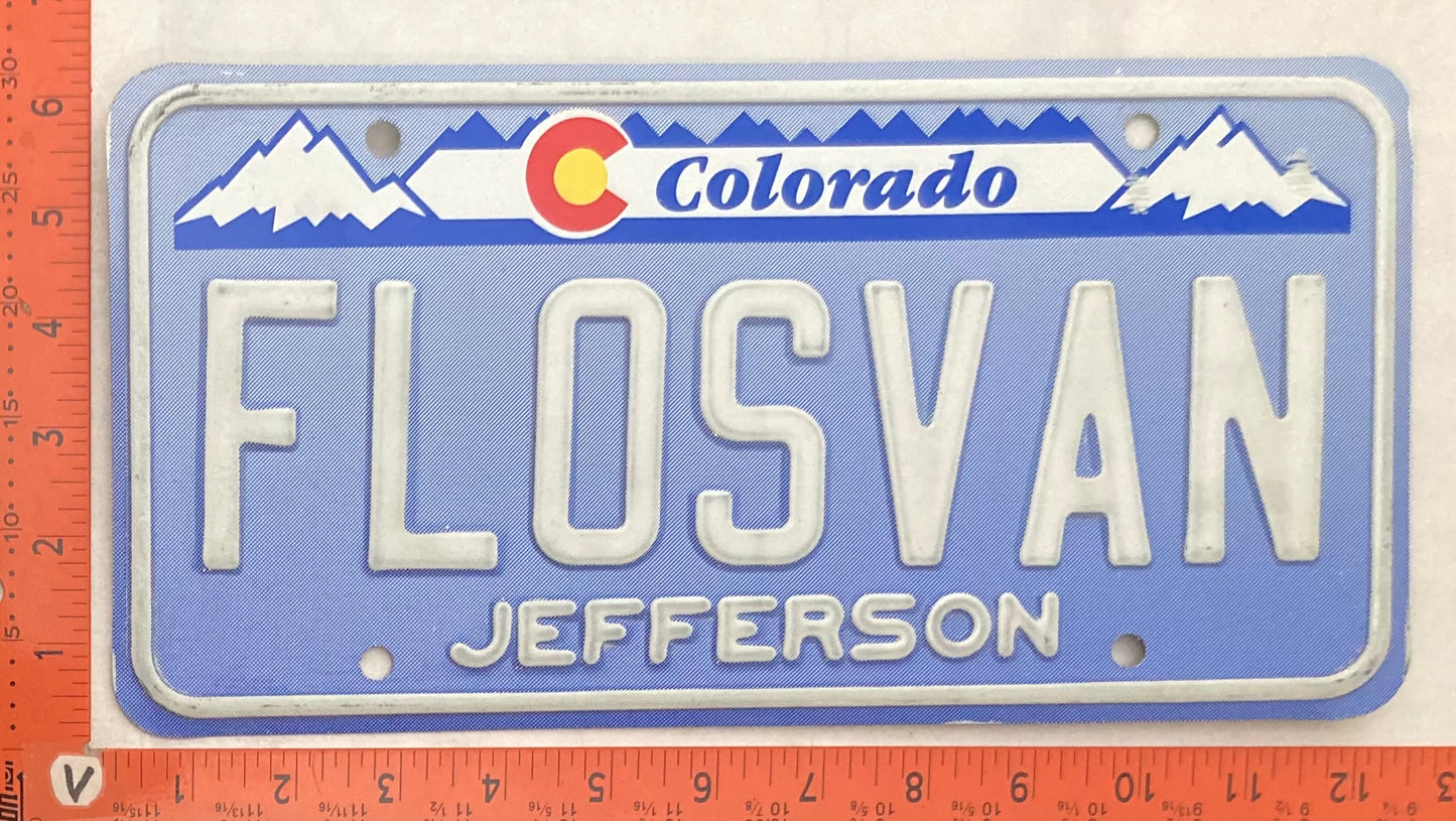 Undated Colorado #FLOSVAN Passenger License Plate (Vanity)