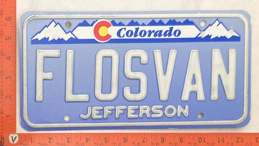 Undated Colorado #FLOSVAN Passenger License Plate (Vanity)