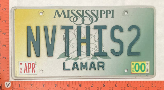 2000 Mississippi #NVTHIS2 Passenger License Plate (Vanity)