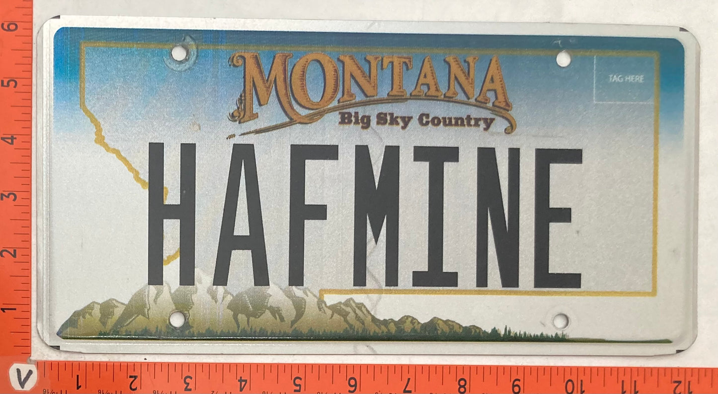 Undated Montana #HAFMINE Passenger License Plate