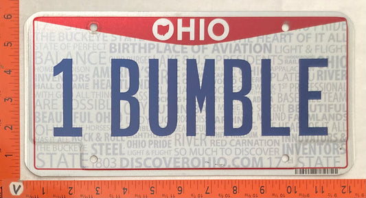 Undated Ohio #1 BUMBLE Passenger License Plate