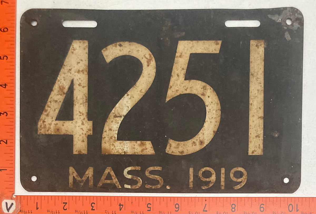1918, 1919, 1937, 1939 1940 Massachusetts #4,251 Passenger License Plate