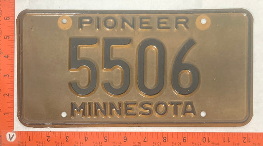 Undated Minnesota #5506 Passenger License Plate (Pioneer)