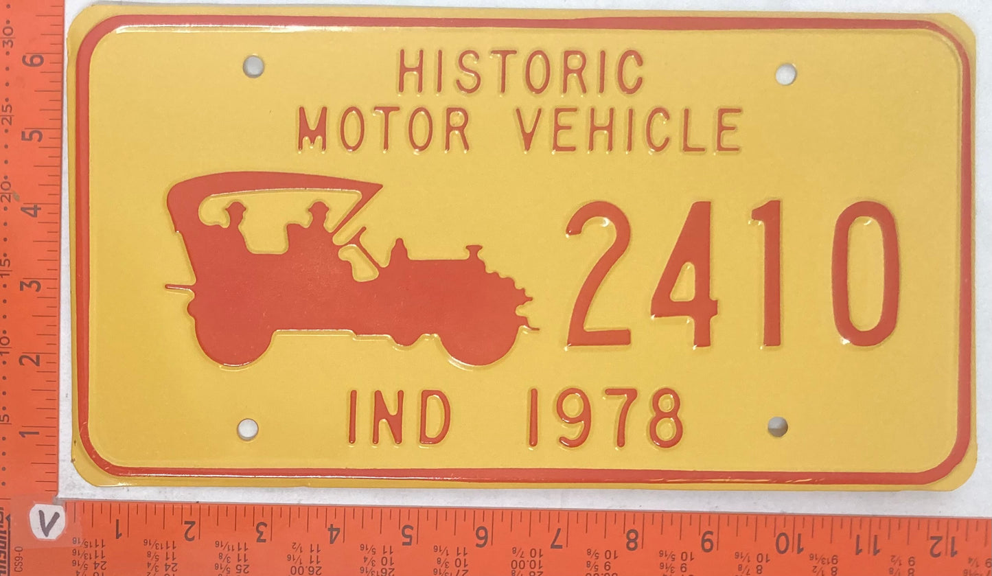 1978 Indiana #2410 Passenger License Plate (Historic Motor Vehicle)