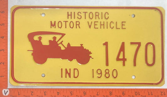 1980 Indiana #1470 Passenger License Plate (Historic Motor Vehicle)