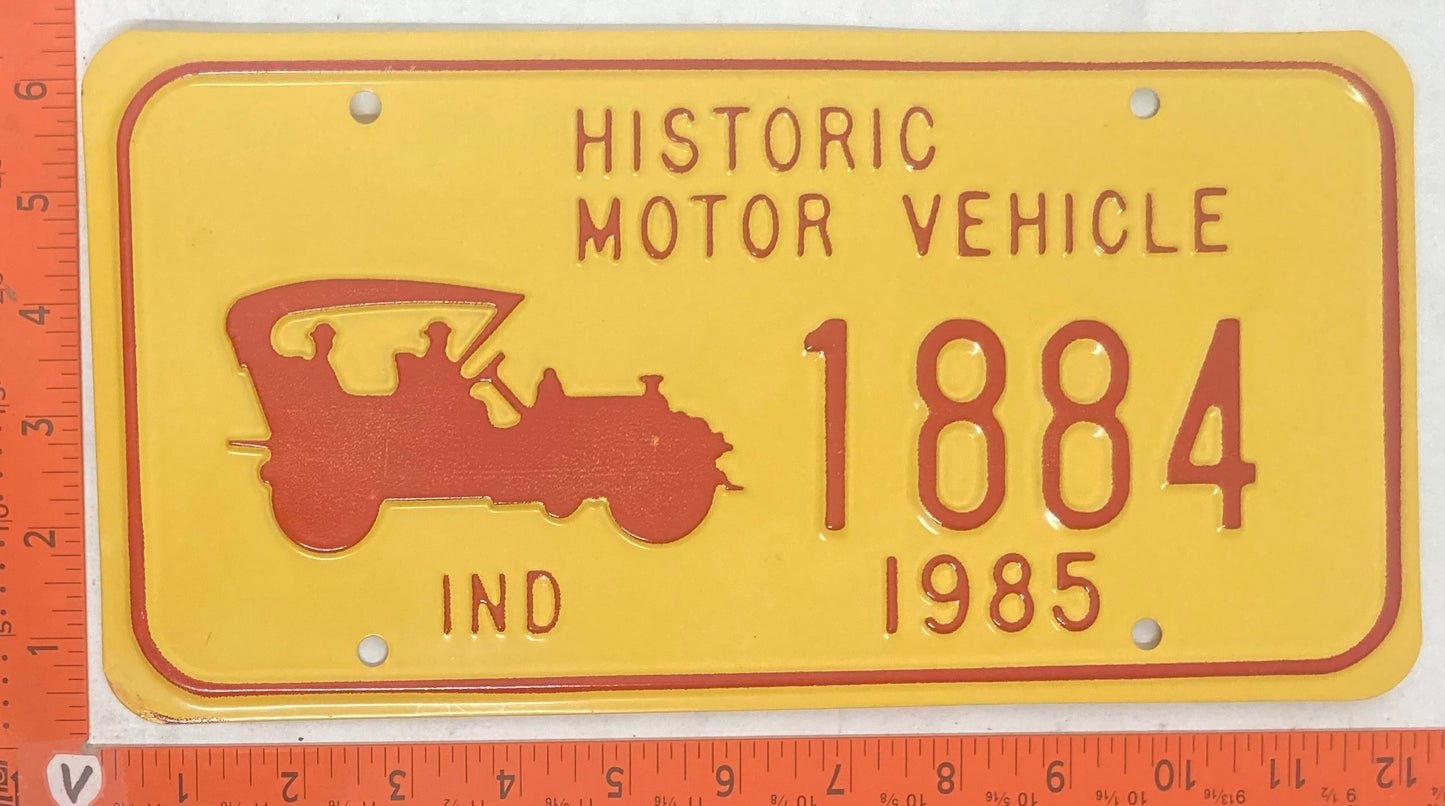 1985 Indiana #1884 Passenger License Plate (Historic Motor Vehicle)
