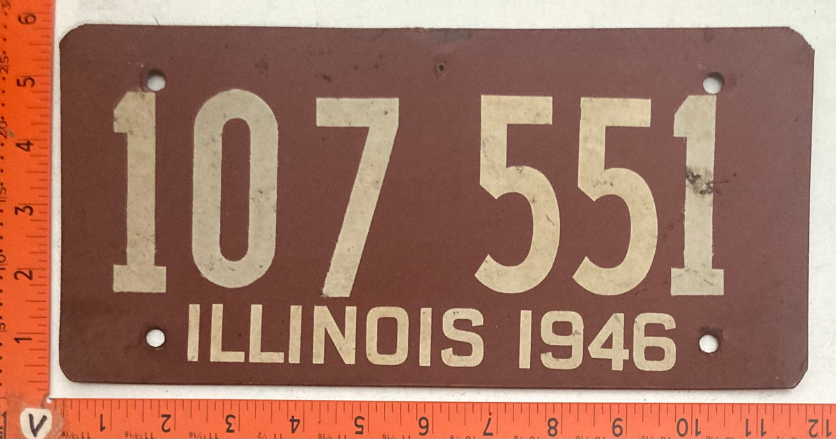 1944, 1945, 1946, 1947, 1948 Illinois #107 551 Passenger License Plates