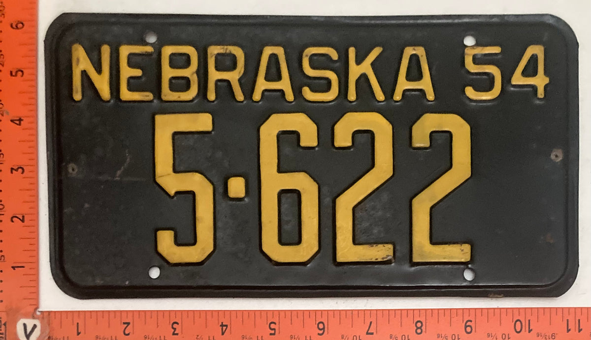 1952, 1954, 1955, 1956, 1958, 1959, 1960, 1961, 1962 & 1963 Nebraska #5-622 Passenger License Plates