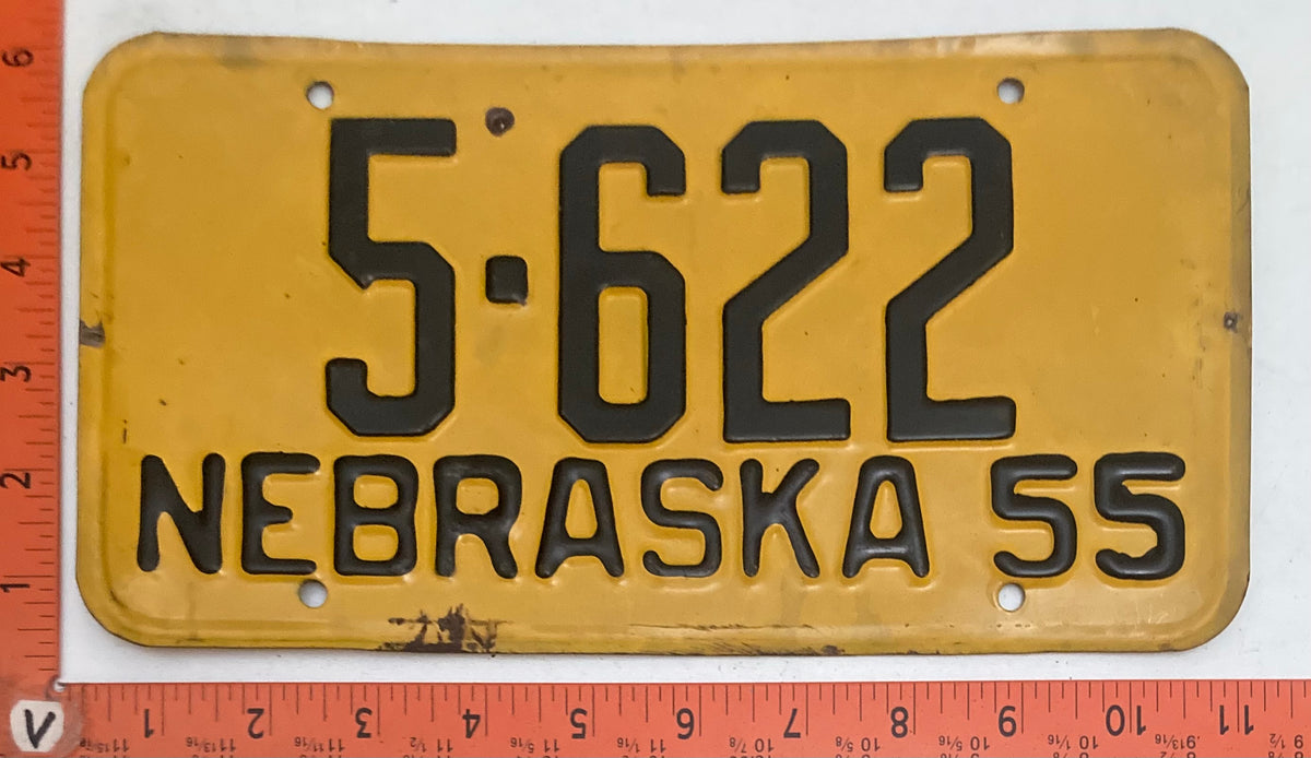 1952, 1954, 1955, 1956, 1958, 1959, 1960, 1961, 1962 & 1963 Nebraska #5-622 Passenger License Plates