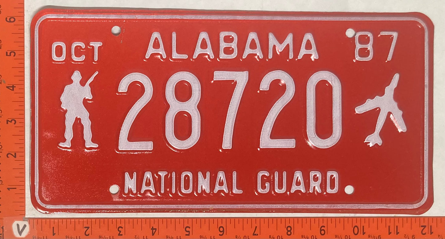 1987 Alabama #28720 National Guard License Plate