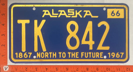 1966 Alaska #TK 842 Truck License Plate
