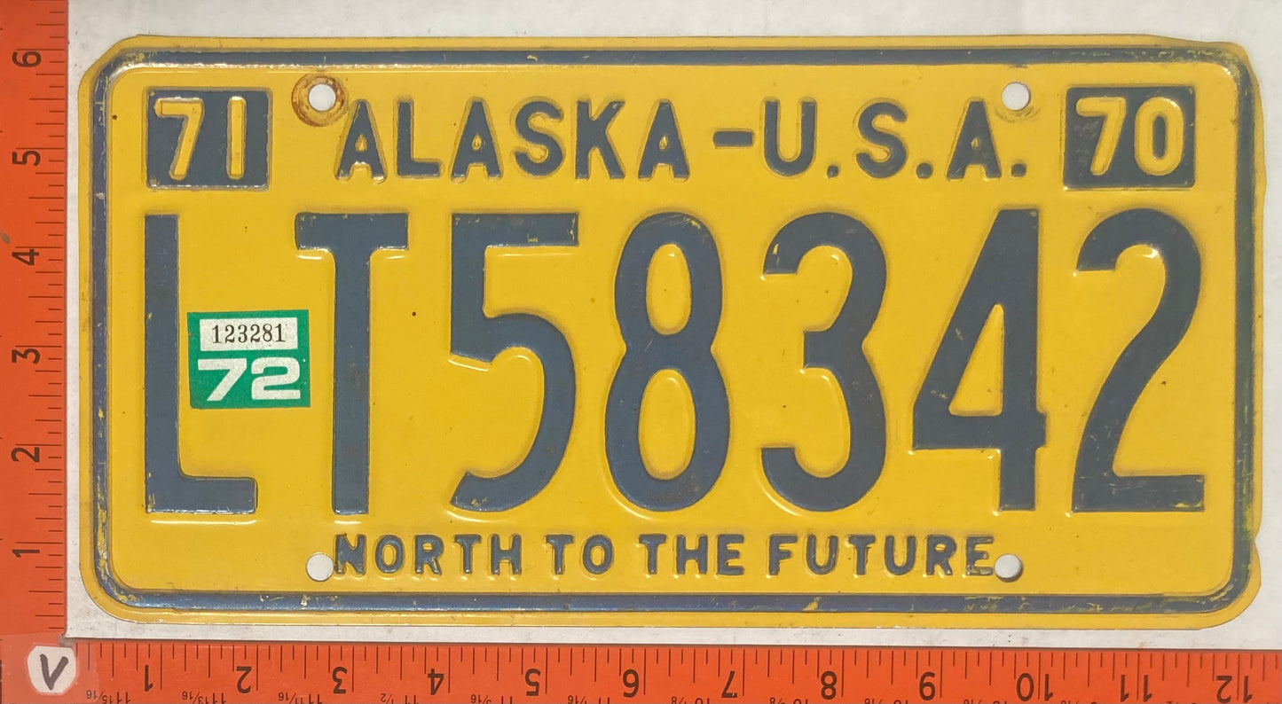 1972 Alaska #LT58342 Light Truck License Plate