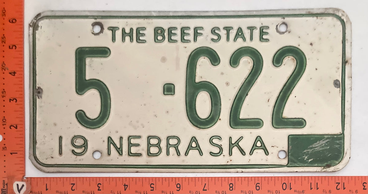1952, 1954, 1955, 1956, 1958, 1959, 1960, 1961, 1962 & 1963 Nebraska #5-622 Passenger License Plates