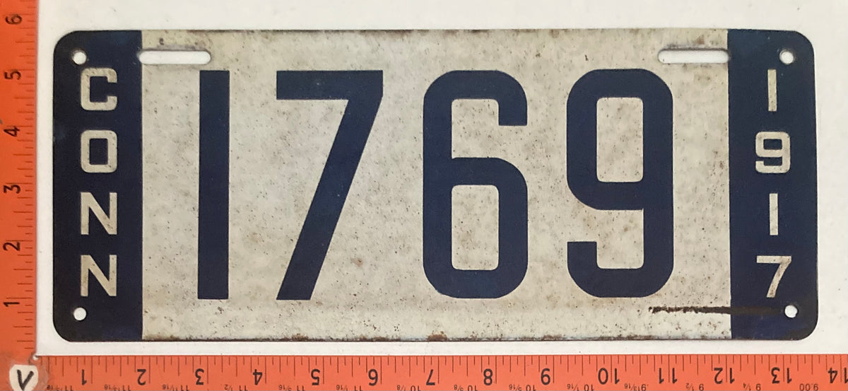 1917, 1918, 1919, 1921, 1926, 1927, 1933, 1934, 1937 Connecticut #1769 Passenger License Plates