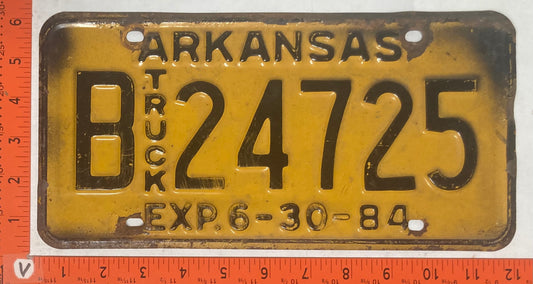 1984 Arkansas #B 24725 Truck License Plate