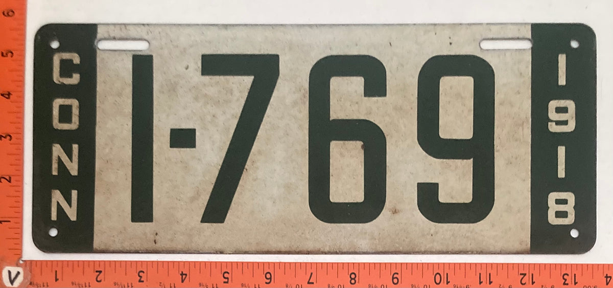 1917, 1918, 1919, 1921, 1926, 1927, 1933, 1934, 1937 Connecticut #1769 Passenger License Plates