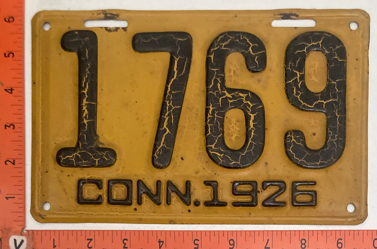 1917, 1918, 1919, 1921, 1926, 1927, 1933, 1934, 1937 Connecticut #1769 Passenger License Plates
