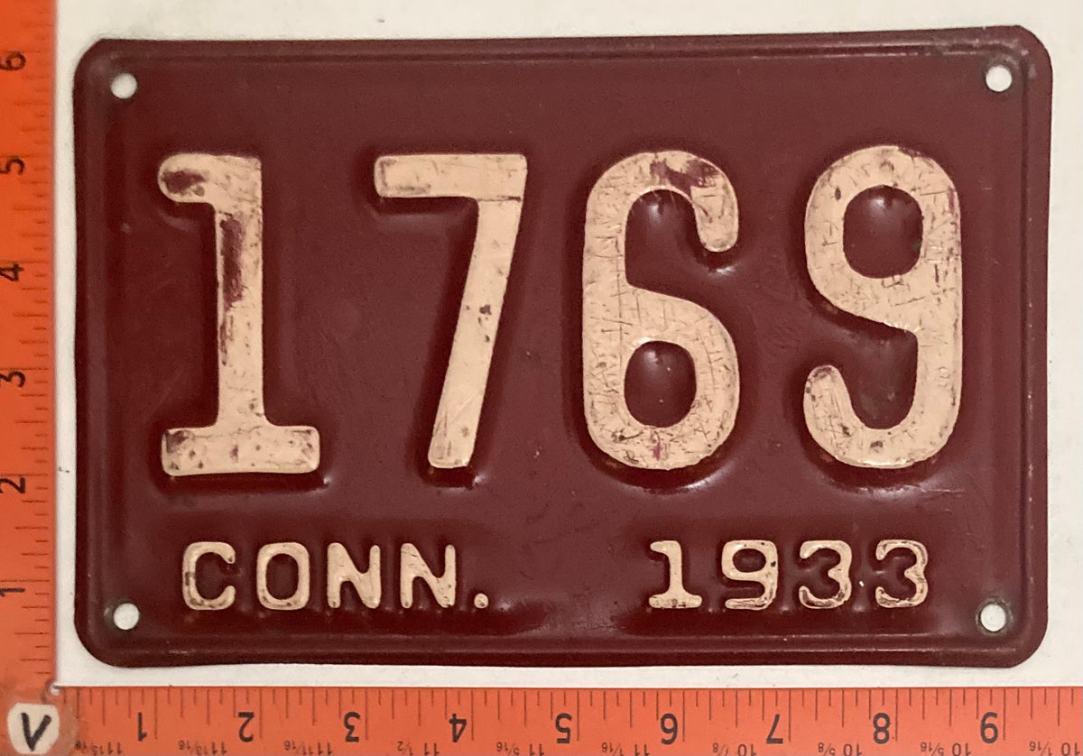 1917, 1918, 1919, 1921, 1926, 1927, 1933, 1934, 1937 Connecticut #1769 Passenger License Plates