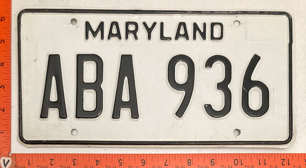 1981 Maryland #ABA 936 Passenger License Plate