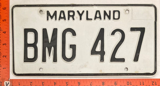 1981 Maryland #BMG 427 Passenger License Plate