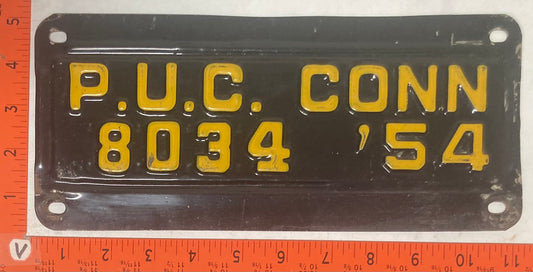 1954 Connecticut #P.U.C. 834 Truck License Plate