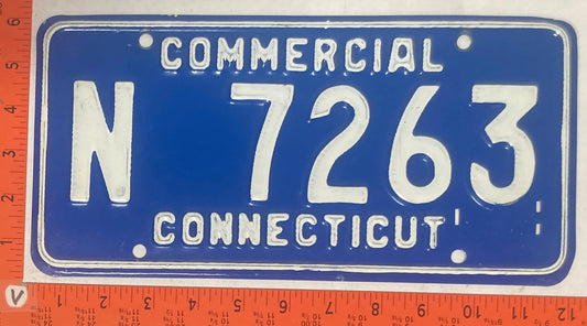 1960-1966 Connecticut #N 7263 Commercial License Plate